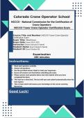 NCCCO - National Commission for the Certification of Crane Operators 2024-2025  NCCCO Tower Crane Operator Certification Exam Prep Study Guide Questions and Answers | 100% Pass Guaranteed | Graded A+ |