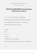 ERTH 101 MIDTERM Exam Questions With Correct Answers