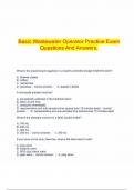   Basic Wastewater Operator Practice Exam Questions And Answers.