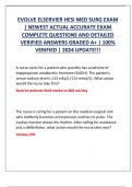 EVOLVE ELSERVIER HESI MED SURG EXAM  | NEWEST ACTUAL ACCURATE EXAM  COMPLETE QUESTIONS AND DETAILED  VERIFIED ANSWERS GRADED A+ | 100%  VERIFIED | 2024 UPDATE!!!