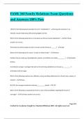 FAML 160 Family Relations Exam Questions and Answers 100% Pass