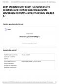 2024 Update|CCHP Exam |Comprehensive questions and verified answers/accurate solutions|Get it 100% correct!! Already graded A+