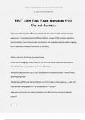 HMT 4100 Final Exam Questions With Correct Answers