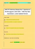 AHN 577 Infectious Disease Part 1 Questions &  Verified Answers 2024-2025 | 100% Pass Rate  Guaranteed | Latest Updated Version