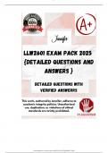 LLW2601 EXAM PACK 2025  {DETAILED QUESTIONS AND ANSWERS }