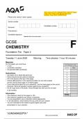  2024 AQA GCSE CHEMISTRY 8462/2F Paper 2 Question Paper with Merged Marking     Scheme. June 2024 APPROVE