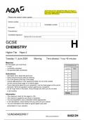 2024 AQA GCSE CHEMISTRY 8462/2H Paper 2 Question Paper with Merged Marking Scheme. May 2024 APPROVED