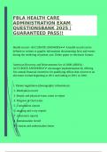 FBLA HEALTH CARE ADMINISTRATION EXAM QUESTIONSBANK 2025 |GUARANTEED PASS!!