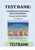 Test Bank For Community and Public Health Nursing, 10th Edition, By Cherie Rector, Mary Jo Stanley, All Chapters 1-30