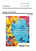 Test Bank for Varcarolis' Foundations of Psychiatric-Mental Health Nursing: A Clinical Approach 9th Edition (Halter, 2021), Chapter 1-36 | All Chapters 