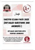 SAE3701 EXAM PACK 2025  {DETAILED QUESTIONS AND ANSWERS }