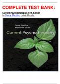 COMPLETE TEST BANK:  Current Psychotherapies 11th Edition by Danny Wedding Latest Update.