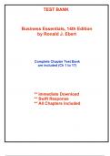 Test Bank for Business Essentials, 14th Edition by Ronald J. Ebert - 2025 Published (All Chapters included)