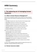 Summary -  Principles of Human Resource Management