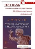 TEST BANK For Physical Examination and Health Assessment 8th Edition, by Carolyn Jarvis, Verified Chapters 1 - 32, Complete Newest Version