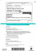 2024 Pearson Edexcel Level 3 GCE Spanish Advanced PAPER 2: Written response to works and translation JUNE Question Paper and Mark Scheme MERGED