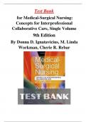  Test Bank for Medical-Surgical Nursing: Concepts for Interprofessional Collaborative Care, Single Volume 9th Edition By Donna D. Ignatavicius , M. Linda Workman , Cherie R. Rebar