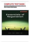 COMPLETE TEST BANK: Essentials Of Negotiation 4th Canadian Edition by Roy J. Lewicki Latest Update. 