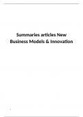 Summaries and articles  New Business Models and Consulting