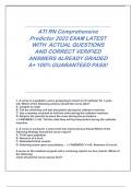 ATI RN Comprehensive  Predictor 2023 EXAM LATEST  WITH ACTUAL QUESTIONS  AND CORRECT VERIFIED  ANSWERS ALREADY GRADED  A+ 100% GUARANTEED PASS! 1. A nurse in a pediatric unit is preparing to insert an IV catheter for 7-yearold. Which of the following act