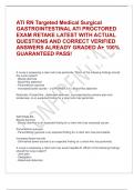 ATI RN Targeted Medical Surgical  GASTROINTESTINAL ATI PROCTORED  EXAM RETAKE LATEST WITH ACTUAL  QUESTIONS AND CORRECT VERIFIED  ANSWERS ALREADY GRADED A+ 100%  GUARANTEED PASS! A nurse is assessing a client who has peritonitis. Which of the following fi