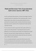 Fluid and Electrolyte Nclex Exam Questions And Correct Answers 100% Pass