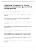 SS23EVWB (Introduction to Electric Vehicles ) Practice Exam Questions And Correct Answers.