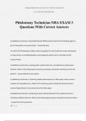 Phlebotomy Technician NHA EXAM 3 Questions With Correct Answers