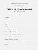 PHT2162 Unit 5 Exam Questions With Correct Answers