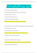 SOS NERC Prep - Reliability Exam Questions and Answers 100% Pass