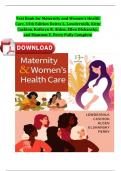 Test Bank for Maternity and Women’s Health Care, 13th Edition (Lowdermilk, 2024), Chapter 1-37 | All Chapters Complete Newest Version 