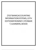 [TEST BANK] ACCOUNTING INFORMATION SYSTEMS, 15THEDITION BY ROMNEY,STEINBAR T,SUMMERS,WOOD