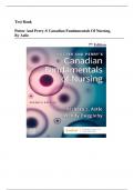 Test Bank For Potter and Perry-s Canadian Fundamentals of Nursing, 7th Edition by Astle|| All Chapters Included|| Complete Guide A+