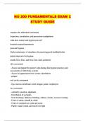 NU 200 FUNDAMENTALS EXAM 2 STUDY GUIDE