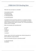 CHEM 464 CH 8 Reading Quiz Questions answers latest update