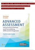 TEST BANK FOR Advanced Assessment Interpreting Findings and Formulating Differential Diagnoses 5thEdition Goolsby Chapters 1 - 22 | Complete