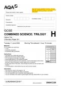  2024 AQA GCSE COMBINED SCIENCE: TRILOGY 8464/2H. CHEMISTRY Paper 2H. Question Paper with Merged Marking Scheme. June 2024 APPROVED 