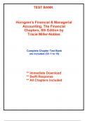 Test Bank for Horngren's Financial & Managerial Accounting, The Financial Chapters, 8th Edition by Miller-Nobles - 2025 Published (All Chapters included)