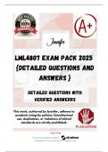 LML4807 EXAM PACK 2025  {DETAILED QUESTIONS AND ANSWERS }