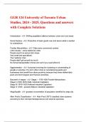 GGR 124 University of Toronto Urban Studies Questions with Explanations of Answers Latest Update 2025 / 2026