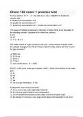 Chem 162 exam 1 practice test_Questions with Explanations of Answers Latest Update 2025 / 2026