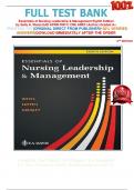 FULL TEST BANK Essentials of Nursing Leadership & Management Eighth Edition by Sally A. Weiss EdD APRN FNP-C CNE ANEF (Author) Graded A+