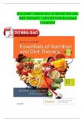 TEST BANK FOR WILLIAMS' ESSENTIALS OF NUTRITION AND DIET THERAPY, 12TH EDITION-Test Bank Complete Newest Version 