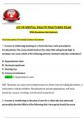 ATI PN MENTAL HEALTH PROCTORED EXAM  WITH VERIFIED SOLUTIONS AND RATIONALE | 100% GUARANTEE PASS