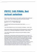 PSYC 140 FINAL Set actual solution 