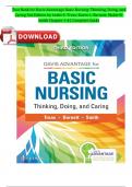 Test Bank for Davis Advantage Basic Nursing: Thinking, Doing, and Caring 3rd Edition By Leslie S. Treas; Karen L. Barnett; Mable H. Smith 9781719642071 Chapter 1-41 Complete A+ Guide Newest Version