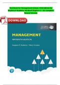 TEST BANK For Management Global, 15th Edition By Stephen P. Robbins, Verified Chapters 1 - 18, Fully Covered Complete Newest Version 