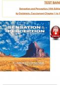 TEST BANK For Sensation and Perception,10th Edition by Goldstein & Brockmole, ISBN: 9781305580299, All 15 Chapters Covered, Verified Latest Edition