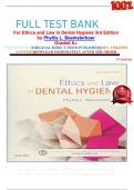 FULL TEST BANK For Ethics and Law in Dental Hygiene 3rd Edition by Phyllis L. Beemsterboer Graded A+     