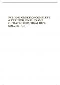 PCB 3063 GENETICS COMPLETE & VERIFIED FINAL EXAM I (UPDATED 2025/2026) 100% SOLVED - UF